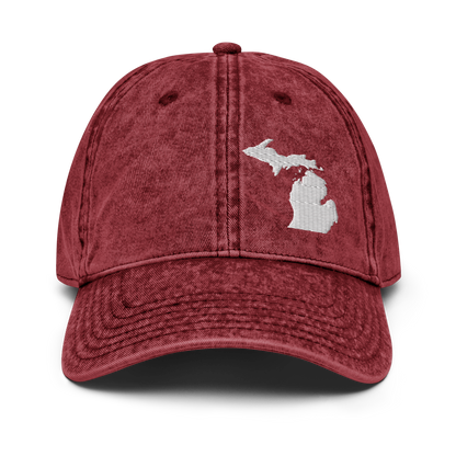 Michigan Vintage Baseball Cap | White Outline