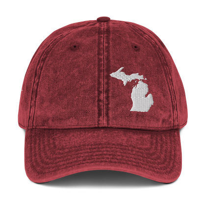 Michigan Vintage Baseball Cap | White Outline