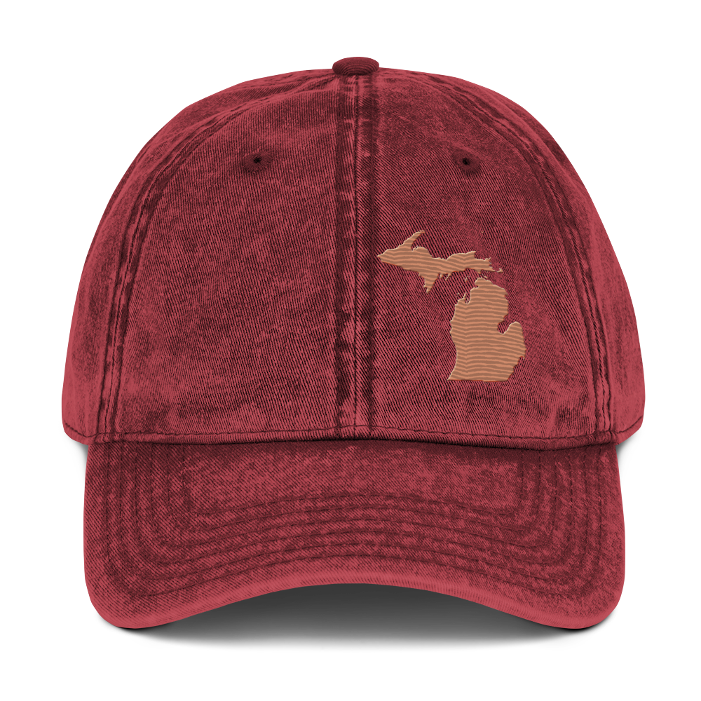 Michigan Vintage Baseball Cap | Copper Outline