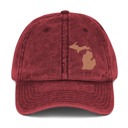 Michigan Vintage Baseball Cap | Copper Outline