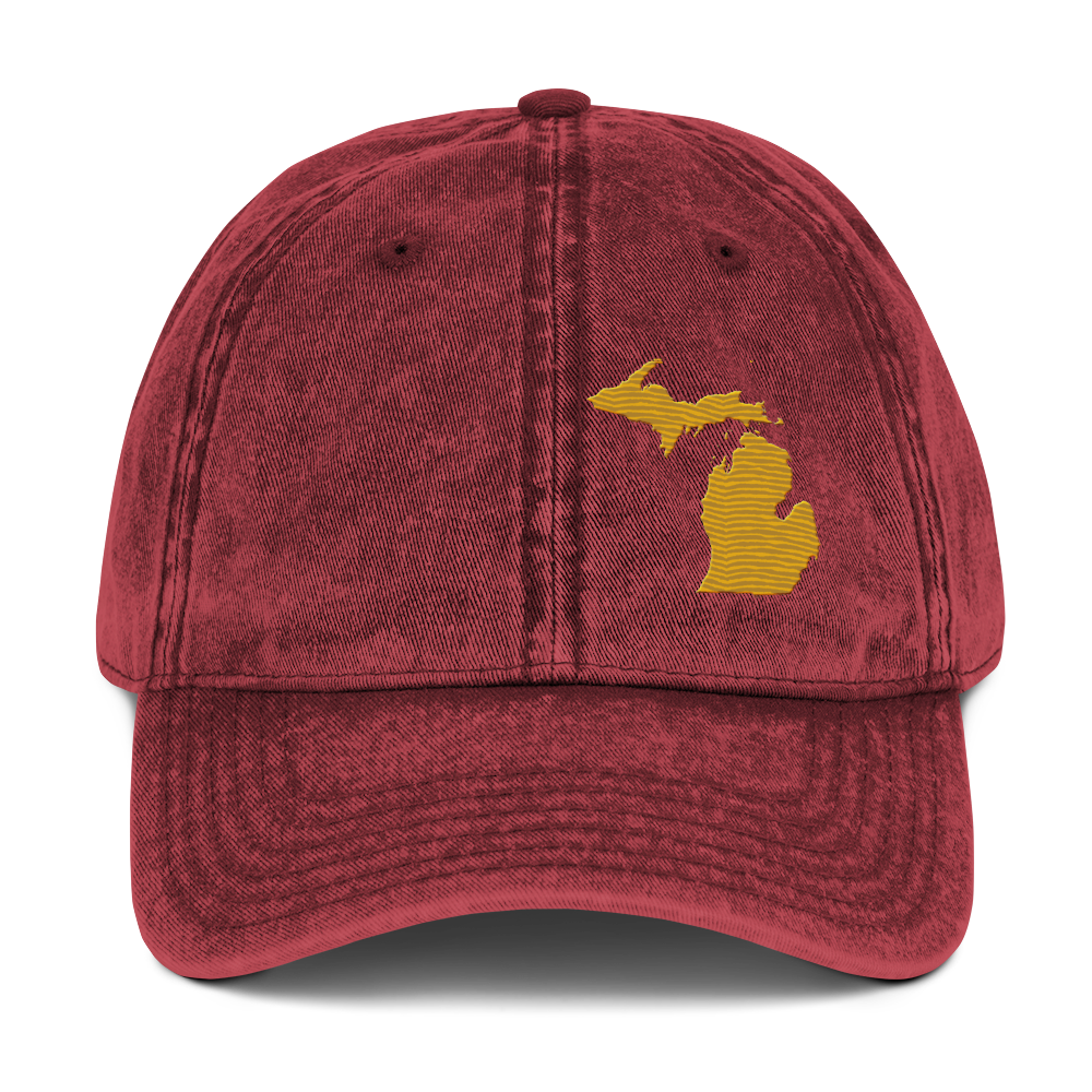 Michigan Vintage Baseball Caps | Gold Outline