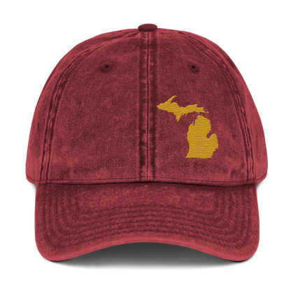 Michigan Vintage Baseball Caps | Gold Outline