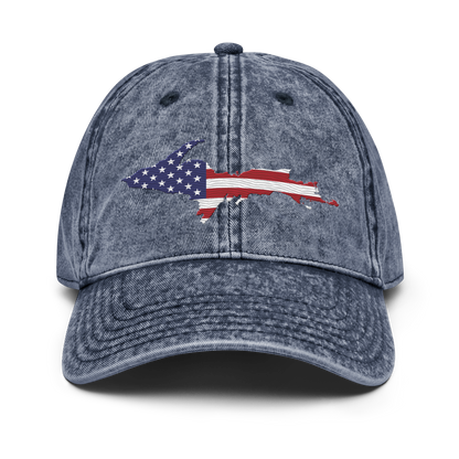 Michigan Upper Peninsula Vintage Baseball Cap (Patriot Edition)