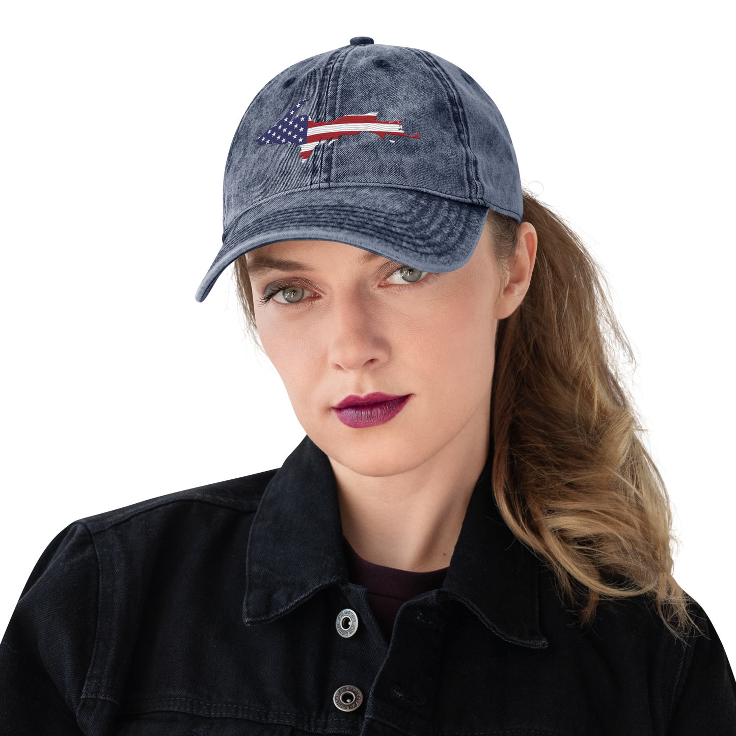 Michigan Upper Peninsula Vintage Baseball Cap (Patriot Edition)