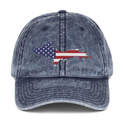 Michigan Upper Peninsula Vintage Baseball Cap (Patriot Edition)