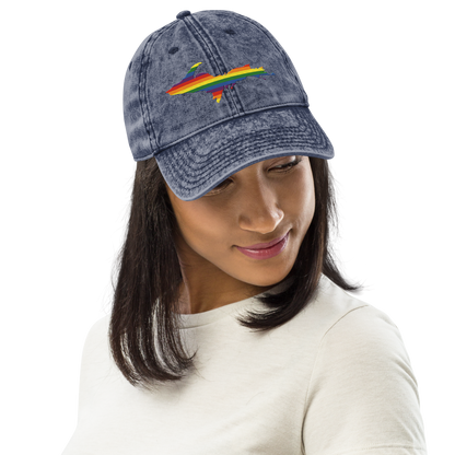 Michigan Upper Peninsula Vintage Baseball Cap (Pride Edition)