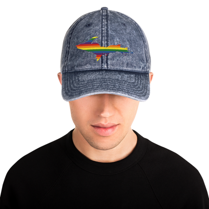 Michigan Upper Peninsula Vintage Baseball Cap (Pride Edition)