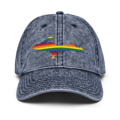 Michigan Upper Peninsula Vintage Baseball Cap (Pride Edition)