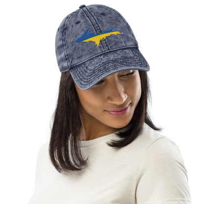 Michigan Upper Peninsula Vintage Baseball Cap (Ukraine Edition)