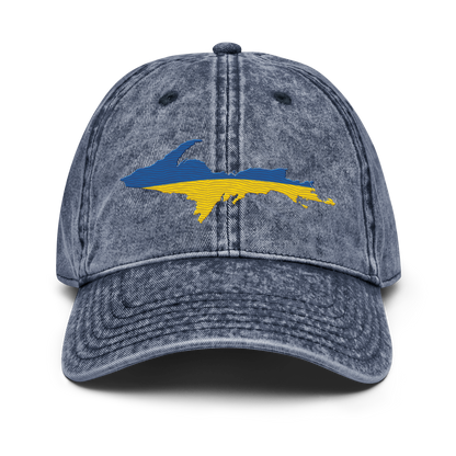 Michigan Upper Peninsula Vintage Baseball Cap (Ukraine Edition)