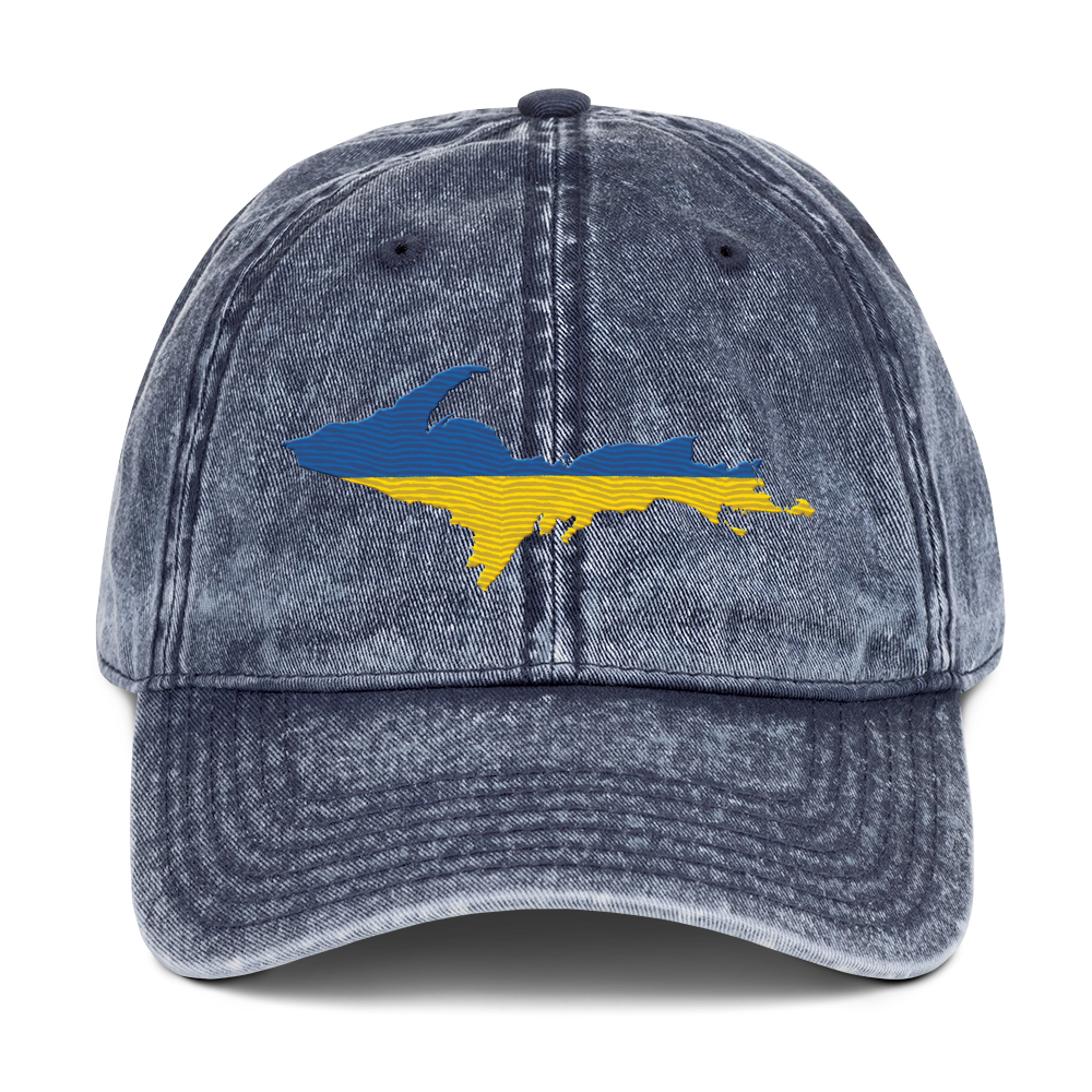 Michigan Upper Peninsula Vintage Baseball Cap (Ukraine Edition)