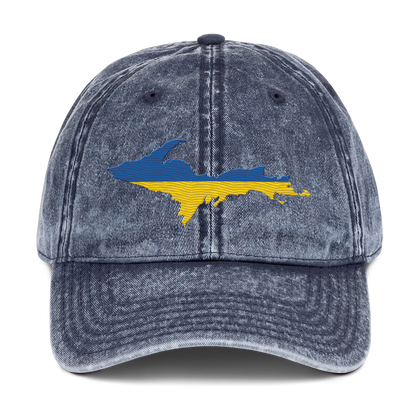 Michigan Upper Peninsula Vintage Baseball Cap (Ukraine Edition)