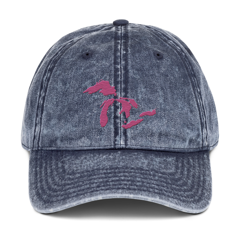 Great Lakes Vintage Baseball Cap (Apple Blossom Pink)