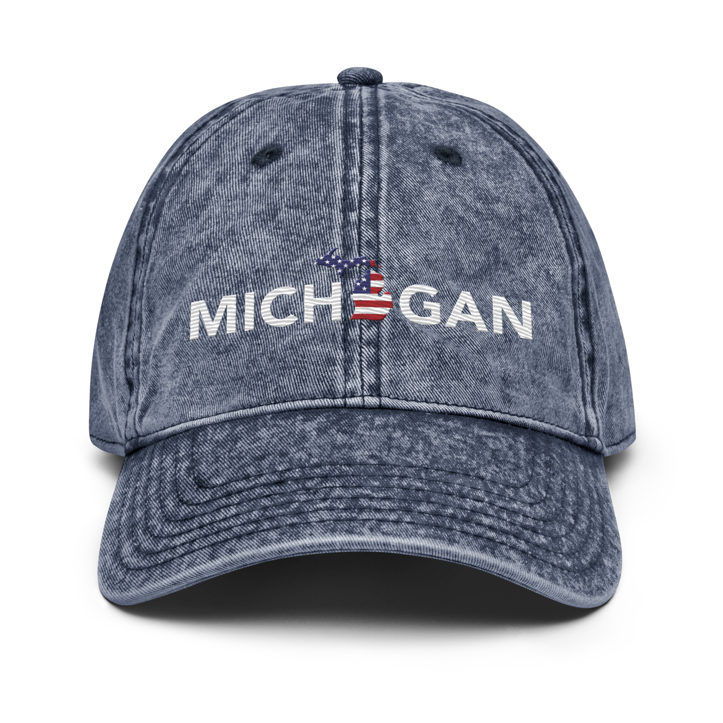 'Michigan' Vintage Baseball Cap (Sans Font Patriot Edition)