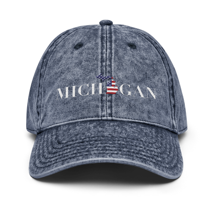 'Michigan' Vintage Baseball Cap (Didone Patriot Edition)