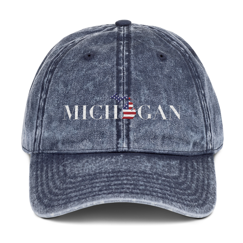 'Michigan' Vintage Baseball Cap (Didone Patriot Edition)