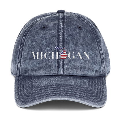 'Michigan' Vintage Baseball Cap (Didone Patriot Edition)