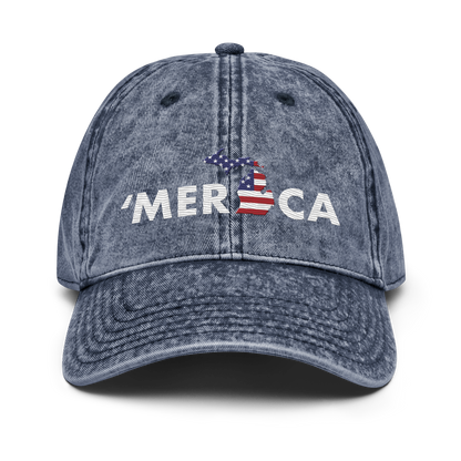 Michigan 'Merica' Vintage Baseball Cap