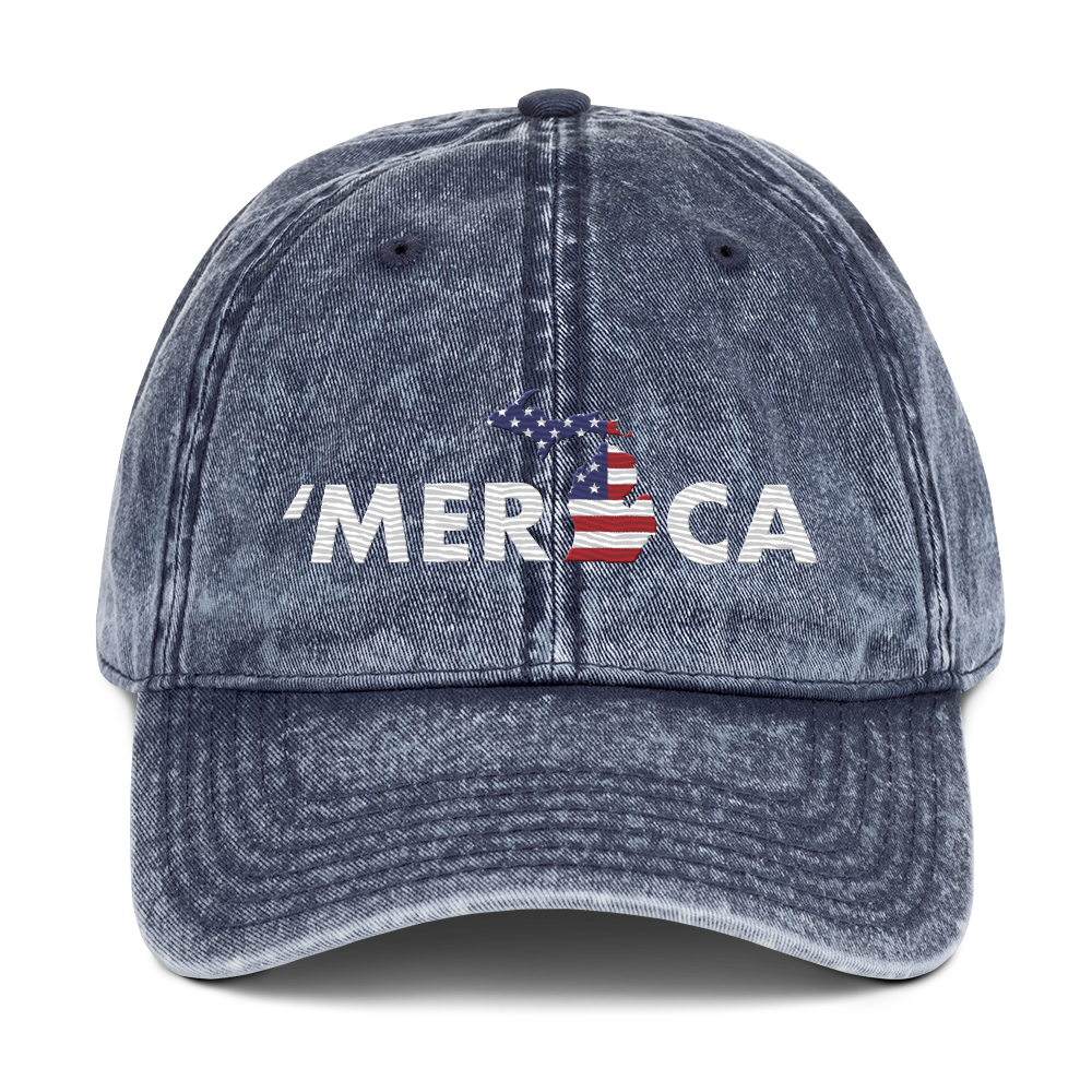 Michigan 'Merica' Vintage Baseball Cap