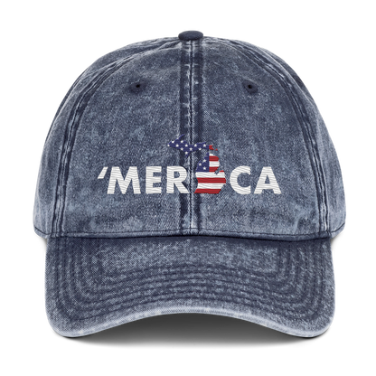 Michigan 'Merica' Vintage Baseball Cap