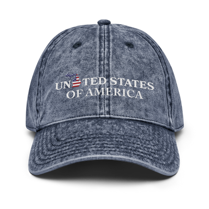 Michigan 'United States of America' Vintage Baseball Cap