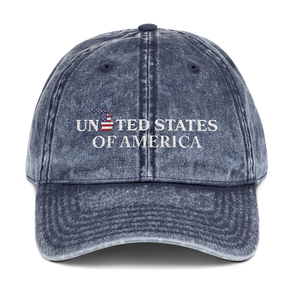 Michigan 'United States of America' Vintage Baseball Cap