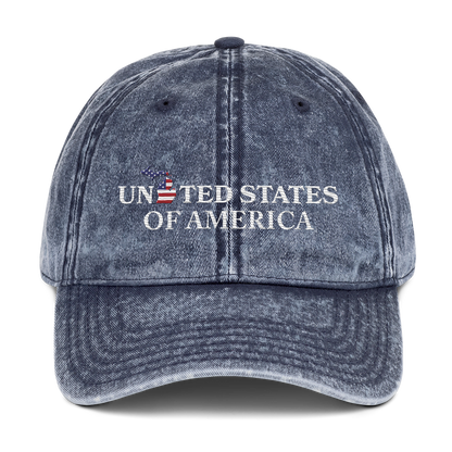 Michigan 'United States of America' Vintage Baseball Cap