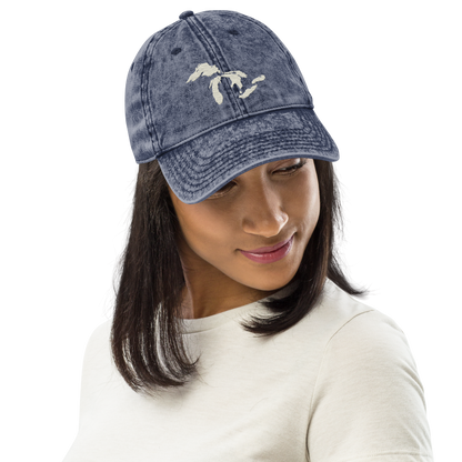 Great Lakes Vintage Baseball Cap (Ivory White)