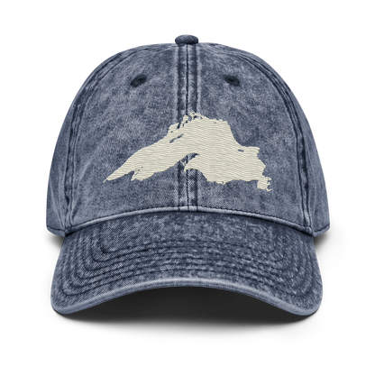 Lake Superior Vintage Baseball Cap | Ivory White