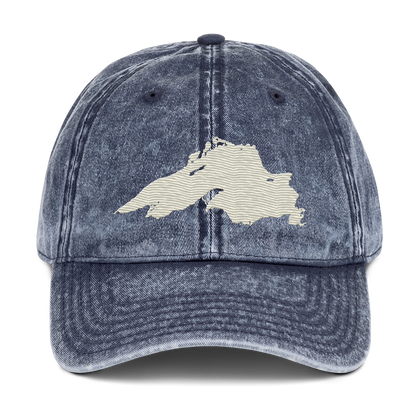 Lake Superior Vintage Baseball Cap | Ivory White