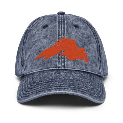 Lake Superior Vintage Baseball Cap | Maple Leaf Orange