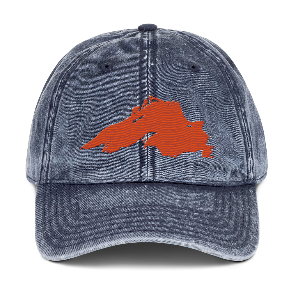 Lake Superior Vintage Baseball Cap | Maple Leaf Orange