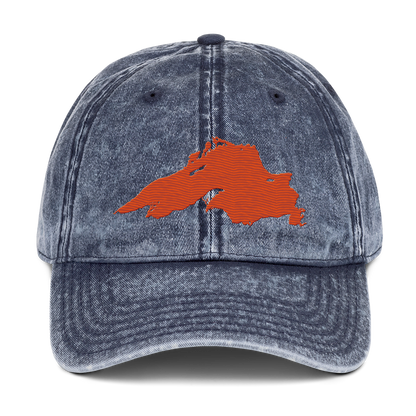 Lake Superior Vintage Baseball Cap | Maple Leaf Orange