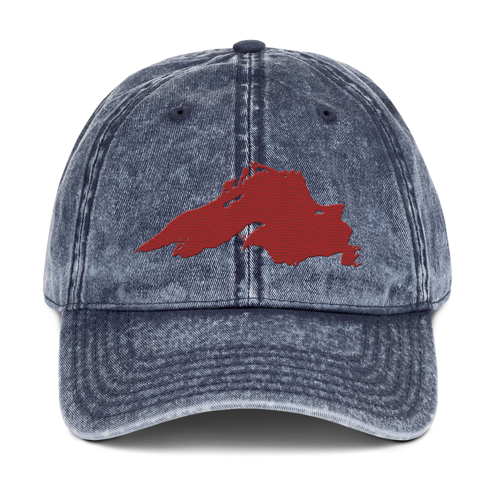 Lake Superior Vintage Baseball Cap | Thimbleberry Red