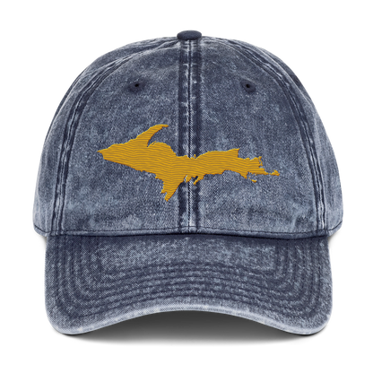 Upper Peninsula Vintage Baseball Cap | Gold