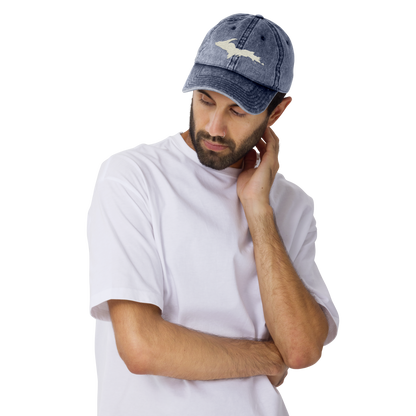 Upper Peninsula Vintage Baseball Cap | Ivory White