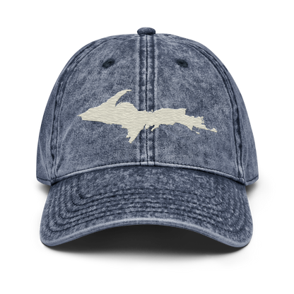 Upper Peninsula Vintage Baseball Cap | Ivory White