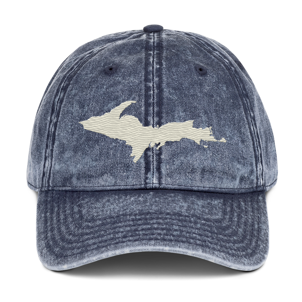 Upper Peninsula Vintage Baseball Cap | Ivory White