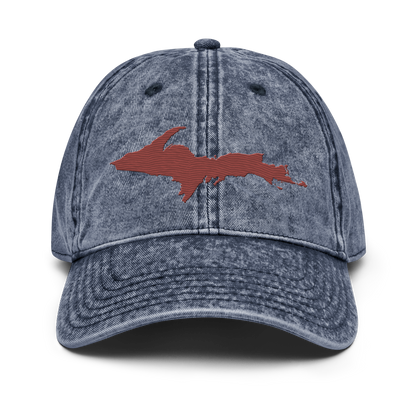 Upper Peninsula Vintage Baseball Cap | Ore Dock Red