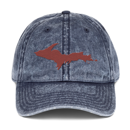 Upper Peninsula Vintage Baseball Cap | Ore Dock Red