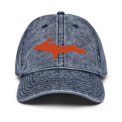 Upper Peninsula Vintage Baseball Cap | Maple Leaf Orange