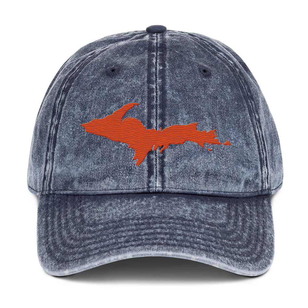 Upper Peninsula Vintage Baseball Cap | Maple Leaf Orange