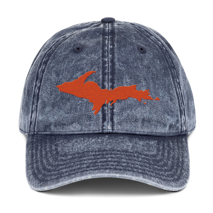 Upper Peninsula Vintage Baseball Cap | Maple Leaf Orange