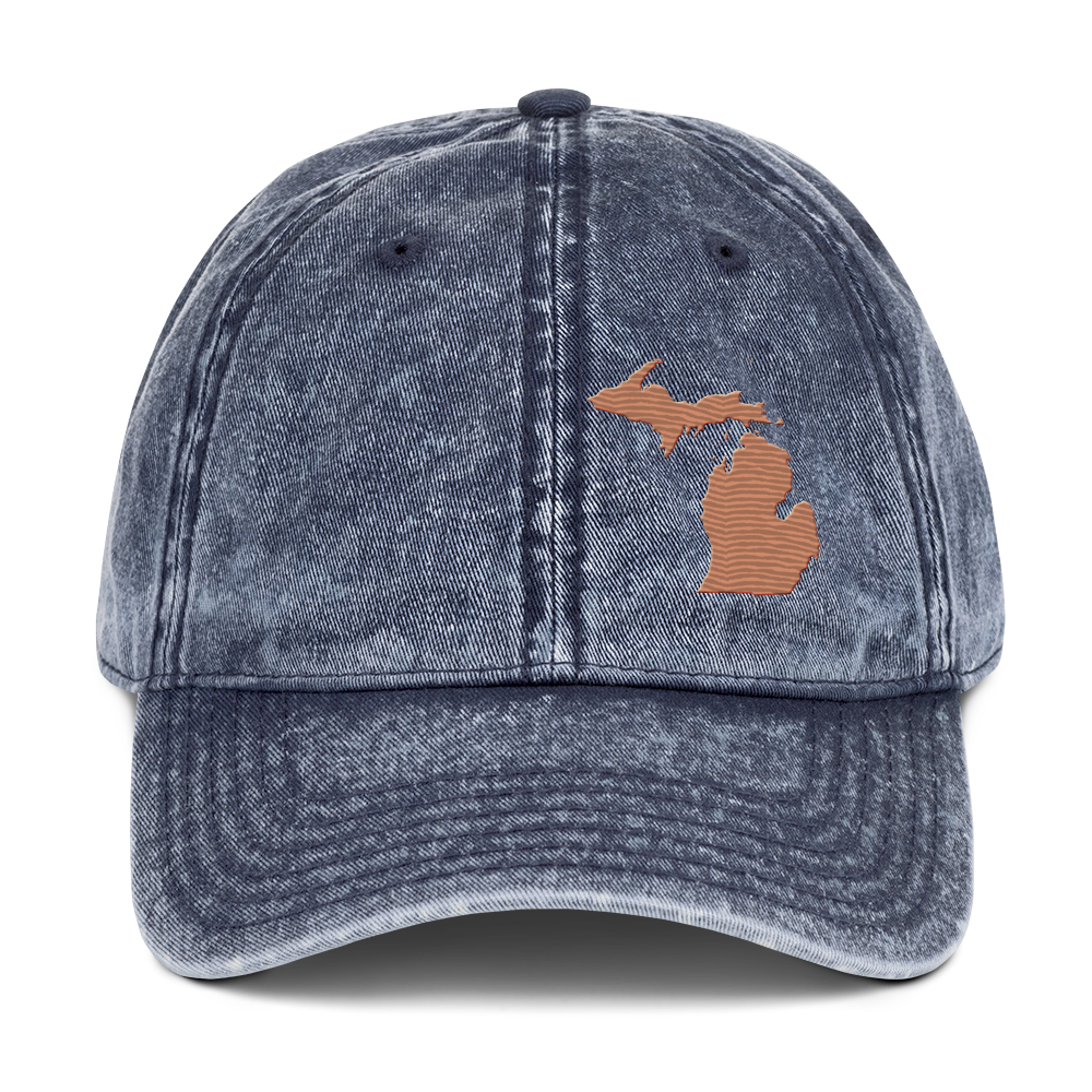 Michigan Vintage Baseball Cap | Copper Outline