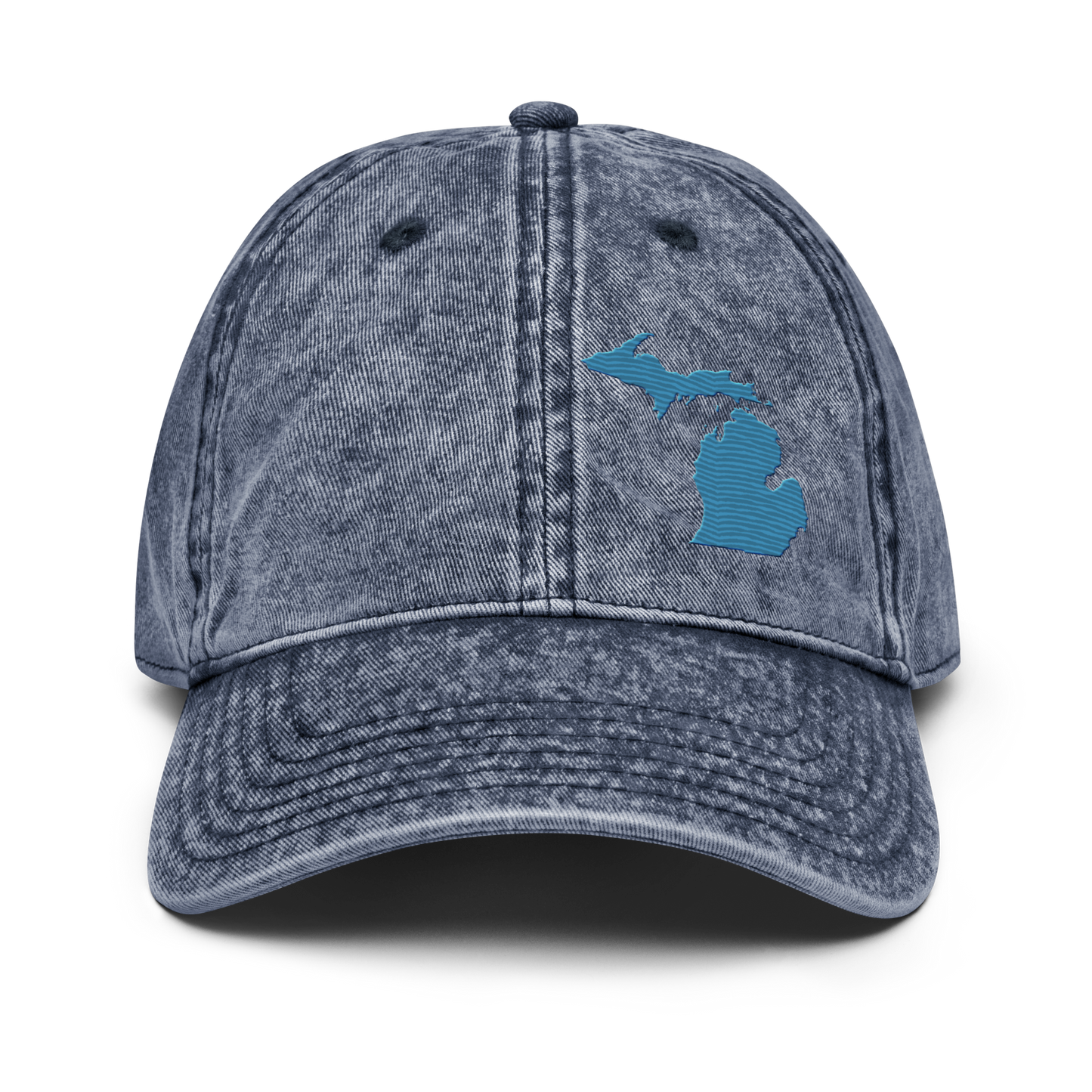 Michigan Vintage Baseball Cap | Traverse Blue Outline