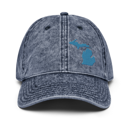 Michigan Vintage Baseball Cap | Traverse Blue Outline