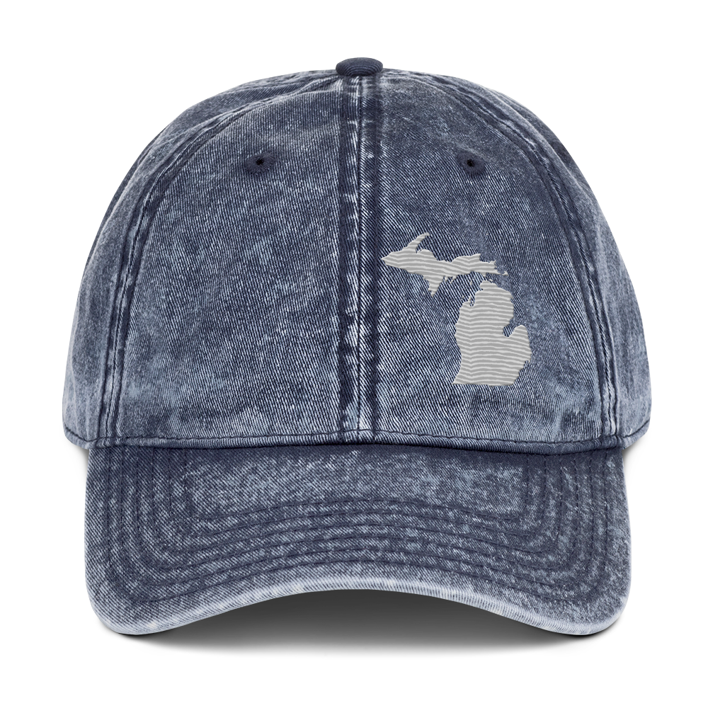 Michigan Vintage Baseball Caps | Platinum Outline