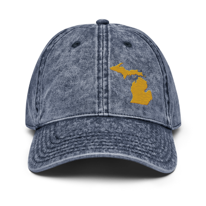 Michigan Vintage Baseball Caps | Gold Outline