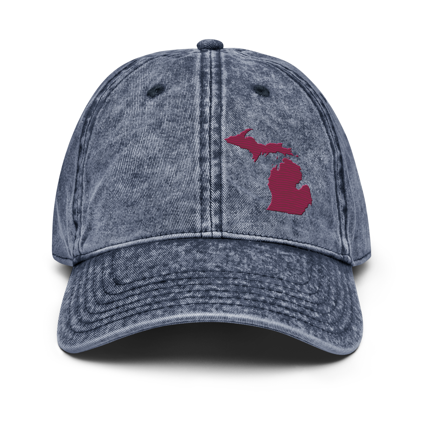 Michigan Vintage Baseball Caps | Ruby Red Outline