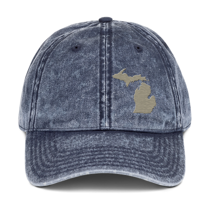 Michigan Vintage Baseball Caps | Petoskey Beige Outline